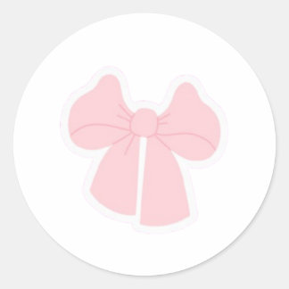 Süßer Pastellrosa-Schleifen-Sticker | Kawaii Coque Runder Aufkleber