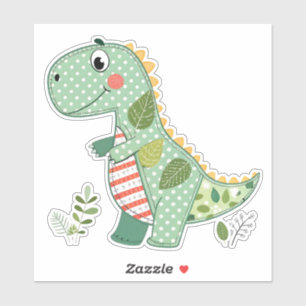 Süßer Patchwork-Baby-Dinosaurier Aufkleber