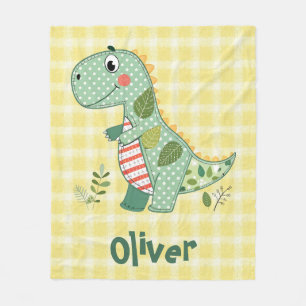 Süßer Patchwork-Baby-Dinosaurier Fleecedecke