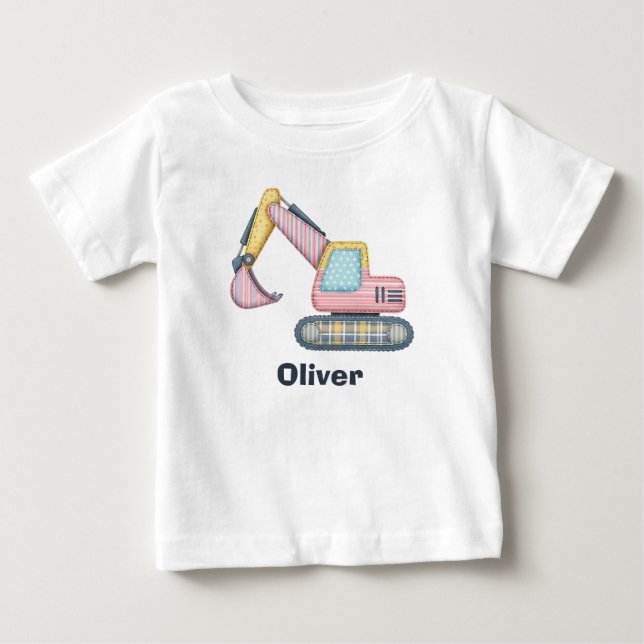 Süßer Patchwork-Bagger Baby T-shirt (Vorderseite)
