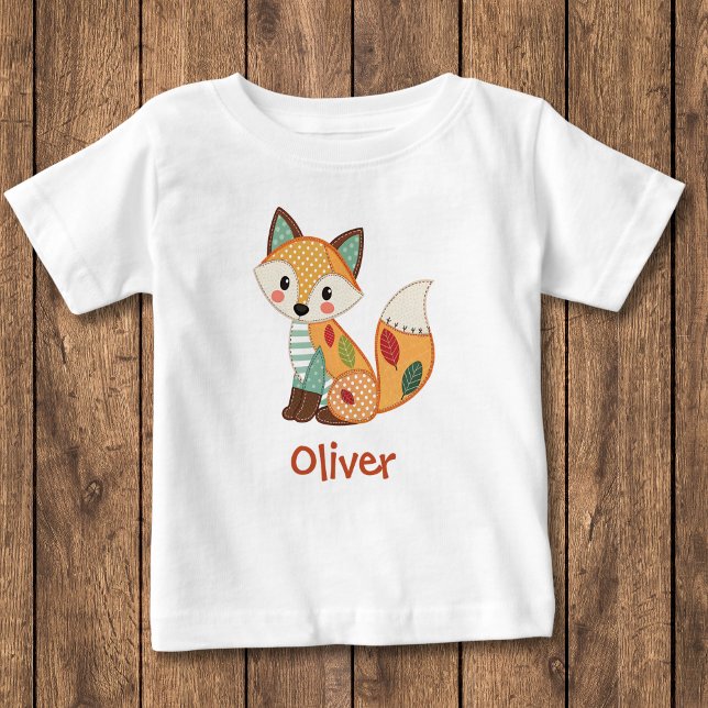 Süßer Patchwork-Fuchs Baby T-shirt (Von Creator hochgeladen)