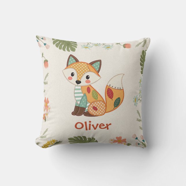 Süßer Patchwork-Fuchs Kissen (Vorderseite)