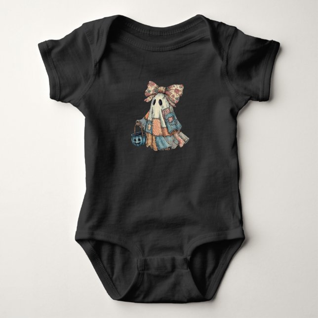 Süßer Patchwork-Geist Baby Strampler (Vorderseite)
