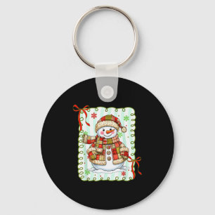 Süßer Patchwork-Schneemann-Bogen Weihnachten Xmas Schlüsselanhänger
