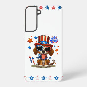Süßer, patriotischer 4. Juli Hund/Welpe Samsung Galaxy Hülle