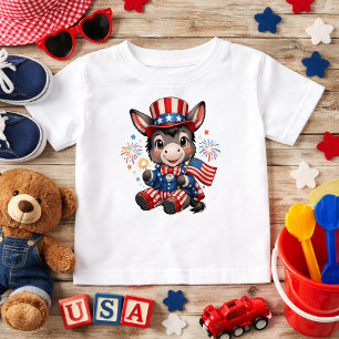 Süßer patriotischer Esel Baby T-shirt
