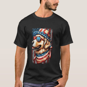 Süßer patriotischer Golden Retriever Hund Retro 4. T-Shirt
