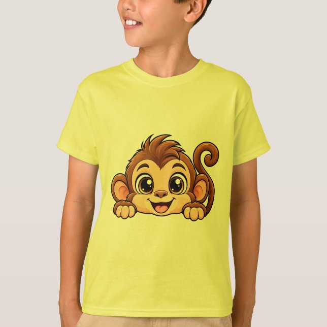 Süßer Peekaboo-Affe T-Shirt (Vorderseite)