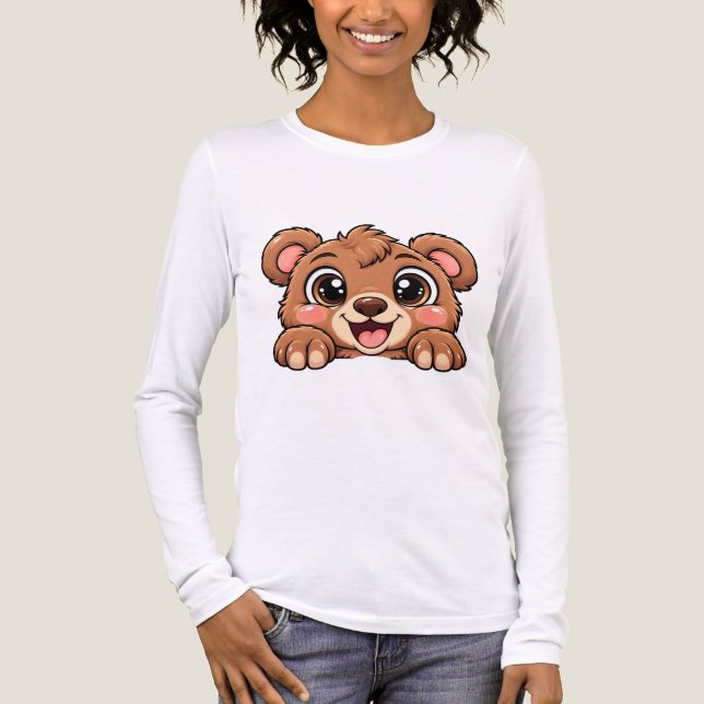 Süßer Peekaboo-Bär Tri-Blend Shirt (Vorderseite)