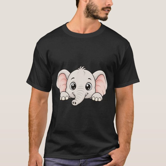 Süßer Peekaboo-Elefant T-Shirt (Vorderseite)