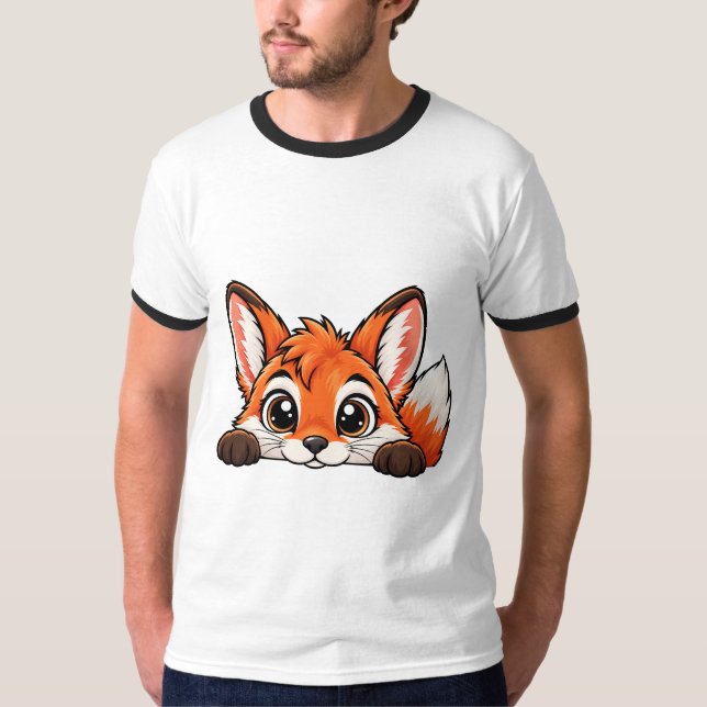 Süßer Peekaboo Fuchs T-Shirt (Vorderseite)