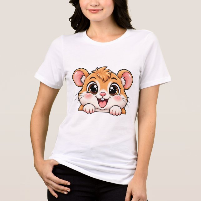 Süßer Peekaboo Hamster Tri-Blend Shirt (Vorderseite)