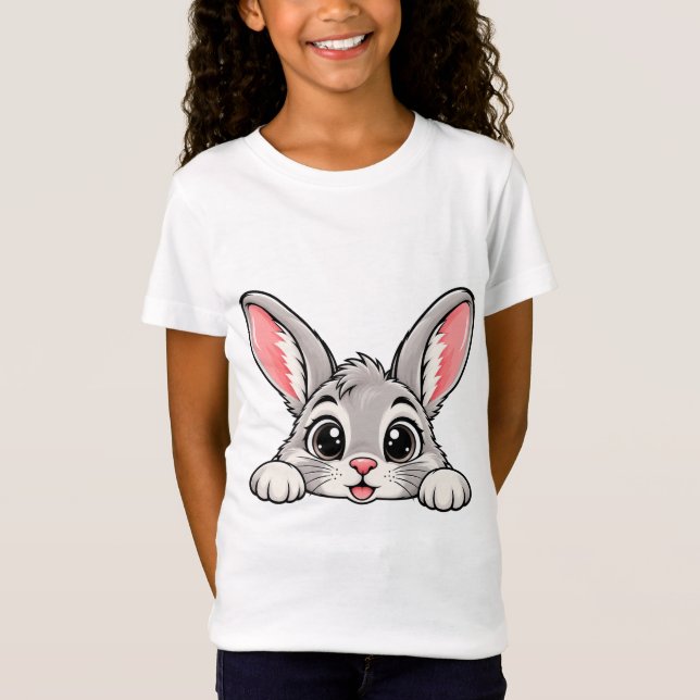 Süßer Peekaboo-Hase T-Shirt (Vorderseite)