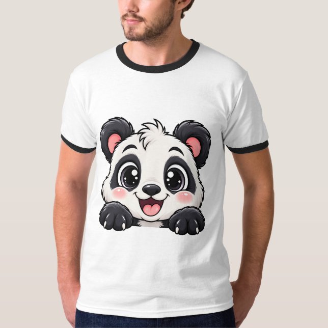 Süßer Peekaboo Panda T-Shirt (Vorderseite)