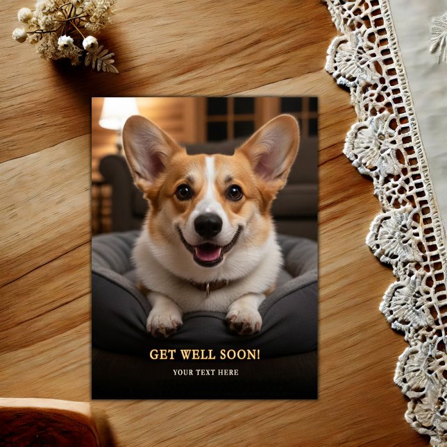 Süßer Pembroke Welsh Corgi Gute Besserung Postkarte (Von Creator hochgeladen)