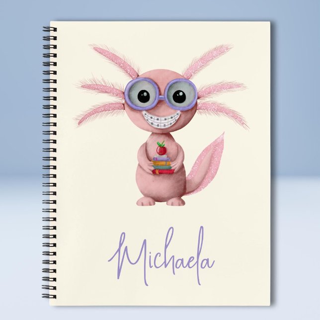 Süßer personalisierter Axolotl  Notizbuch (Von Creator hochgeladen)