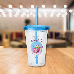 Süßer personalisierter Einhorn-Zauber-Kinderbecher Acryltrinkbecher