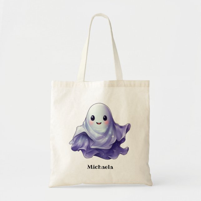 Süßer personalisierter Geist Halloween Tragetasche (Vorne)