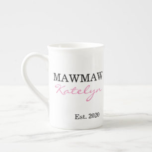 Süßer personalisierter Name Mawmaw Jahr Gegründet Prozellantasse