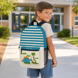 Süßer personalisierter Stegosaurus-Dinosaurier-Sch Bedruckter Rucksack