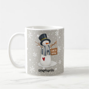 Süßer personalisierter Weihnachts-Schneemann Lass Kaffeetasse
