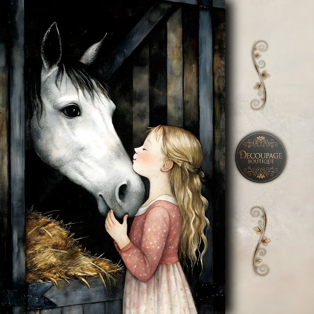 Süßer Pferdekuss-Decoupage Seidenpapier (Sweet Horse Kiss Decoupage Tissue Paper)