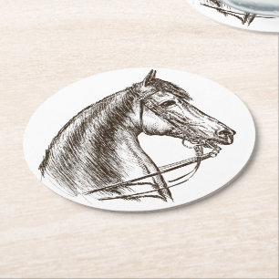 Süßer Pferdeliebhaber Country Western Farm Reitspo Runder Pappuntersetzer