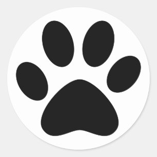 Süßer Pfotenabdruck Haustier Katze Hund Einfach Sc Runder Aufkleber