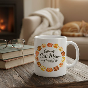 Süßer Pfotenabdruck Offizielle Katzenmutter & Stol Kaffeetasse