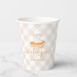 Süßer Pie-Kürbiskuchen Herbst Karo Baby Shower Pappbecher
