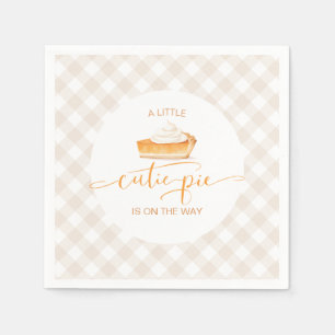 Süßer Pie-Kürbiskuchen Herbst Karo Baby Shower Serviette