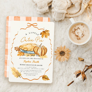 Süßer Pie Kürbiskuchen Schleifen Baby Shower Einladung