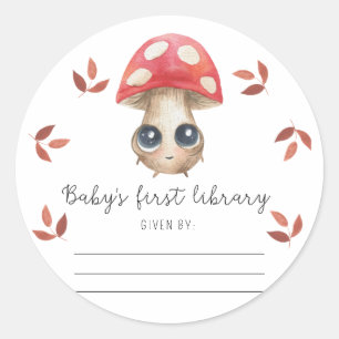 Süßer Pilz - Exlibris, Bücher für Baby Runder Aufkleber