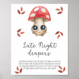 Süßer Pilz - Windeln für die späte Nacht Poster
