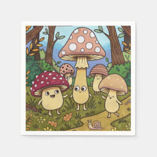 Süßer Pilzwald Waldpilz Whimsical Serviette