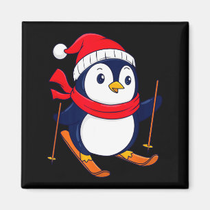 Süßer Pinguin beim Skifahren - Pinguinliebhaber Vo Magnet