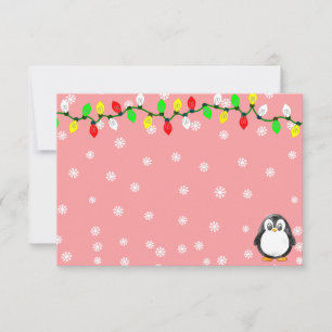 Süßer Pinguin-Cartoon-Blanko-Weihnachten Winter Mitteilungskarte