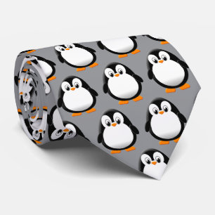 Süßer Pinguin-Cartoon Grau Krawatte