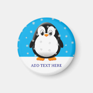 Süßer Pinguin-Cartoon-Schneeflocken individuell an Magnet