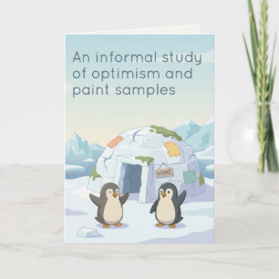 Süßer Pinguin Erstes Iglu   Trockener Humor Neues  Karte