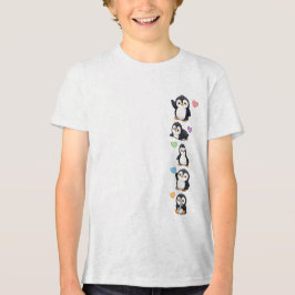 Süßer Pinguin-Freunde-Kinder-T-Shirt — Bezaubernde Tri-Blend Shirt
