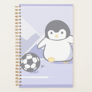 Süßer Pinguin-Fußball-Planer Kawaii Pastell-Spir Planer