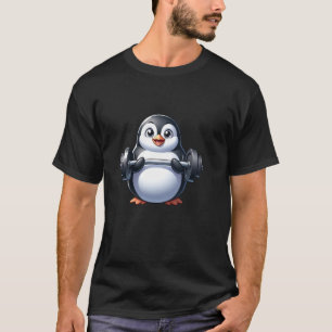 Süßer Pinguin Hantel Workout Fitness Lustig T-Shirt