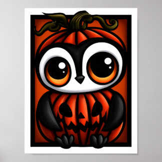 Süßer Pinguin Jack-o'-Lantern Halloween Kostüm Poster