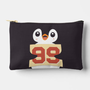 Süßer Pinguin mit einem Schild Zubehörtasche