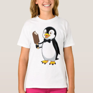 Süßer Pinguin mit Eiscreme-Cartoon-Design T-Shirt