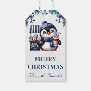 Süßer Pinguin mit Heißer Schokolade Weihnachten Geschenkanhänger