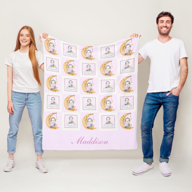 Süßer Pinguin-Mond Baby Rosa  Fleecedecke (Beispiel)