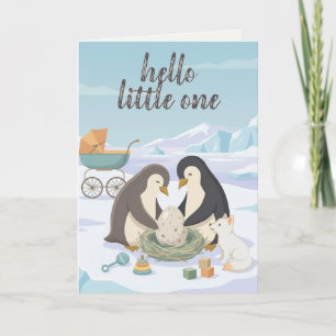 Süßer Pinguin neues Baby Hallo kleines Neues Bab Karte