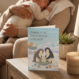 Süßer Pinguin neues Baby   Trockener Humor Neues B Karte